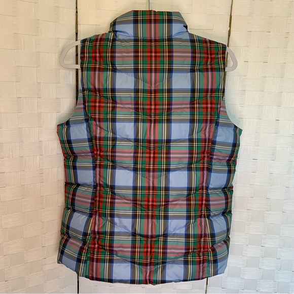 Land’s End Plaid Puffer Vest Holiday colors women’s size small - Picture 8 of 13